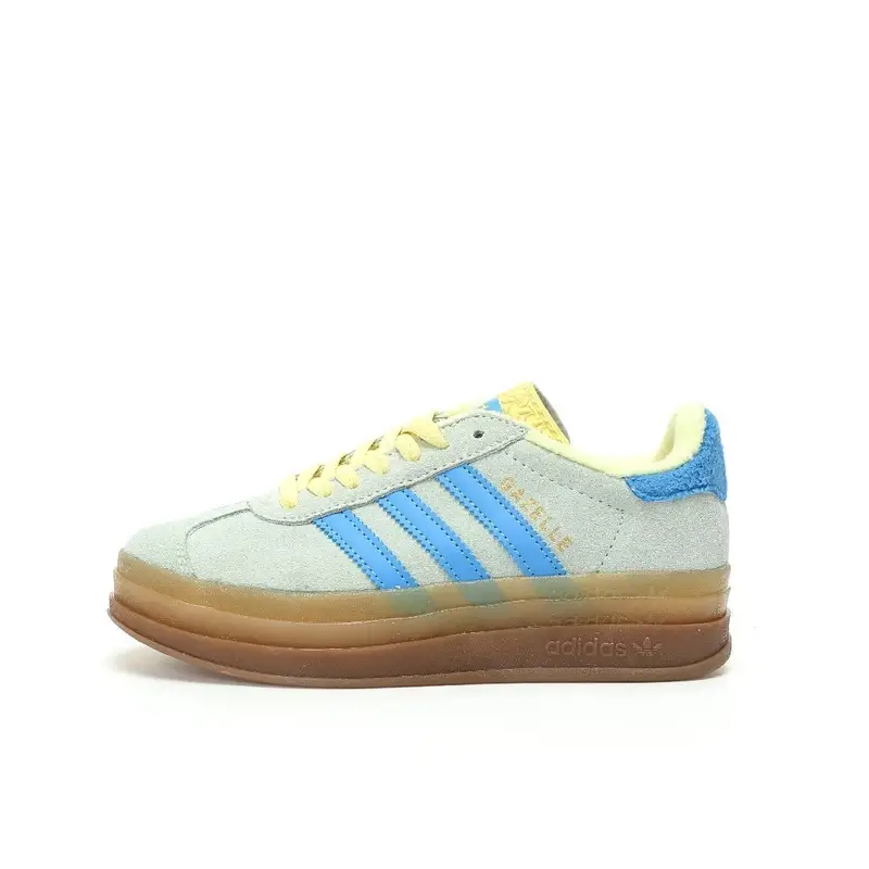 Adidas Originals Gazelle Bold — Suede light yellow light blue raw rubber colorway — Kakobuy Spreadsheet photo