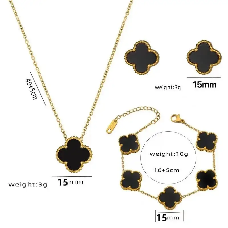 Vancleef Necklace — 913-1 three-piece set of 1.5CM black she colorway — USFans Spreadsheet photo