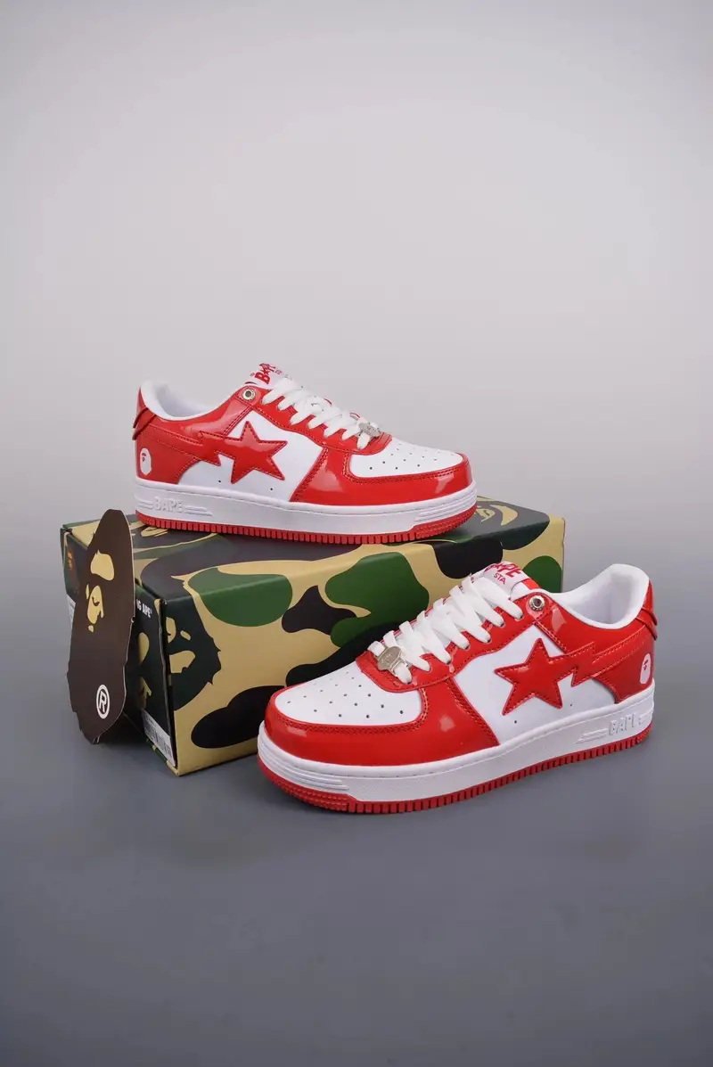 Bapesta Sneakers — University Red colorway — Kakobuy Spreadsheet photo
