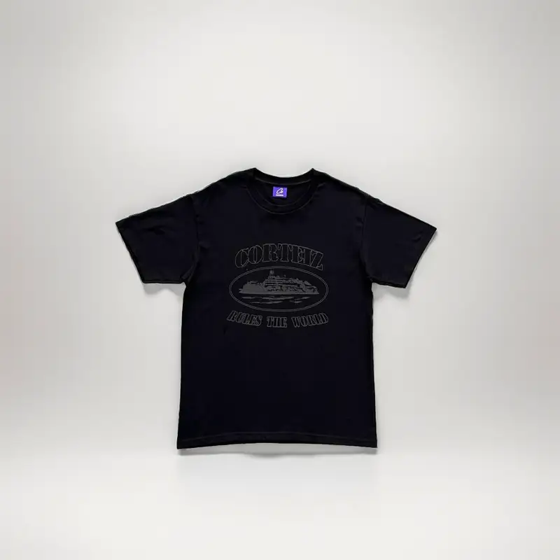 Corteiz Tee — Rules World Black colorway — USFans Spreadsheet photo