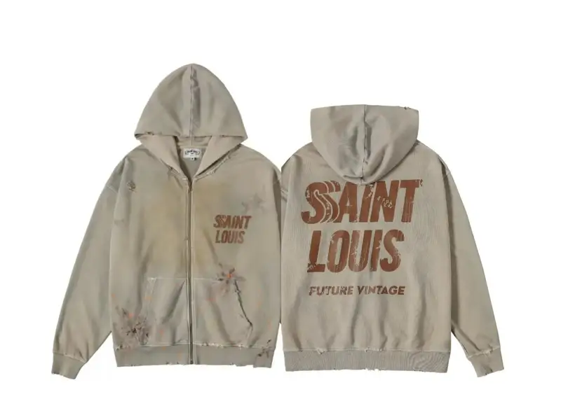 Saint Hoodie — ST645 wash water brown zipper colorway — Kakobuy Spreadsheet photo