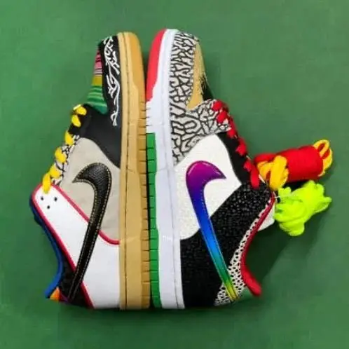 Dunk Powerpuff Shoes — Colorful patchwork mandarin duck colorway — USFans Spreadsheet photo