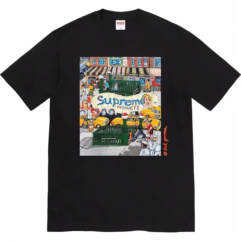 Supreme T-Shirts Cross-Logo — B317 Manhattan Street View Black colorway — Kakobuy Spreadsheet photo