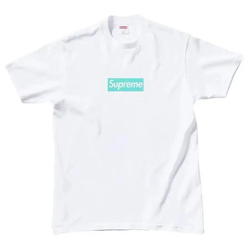 Supreme T-Shirts Cross-Logo — B295 white blue colorway — Kakobuy Spreadsheet photo