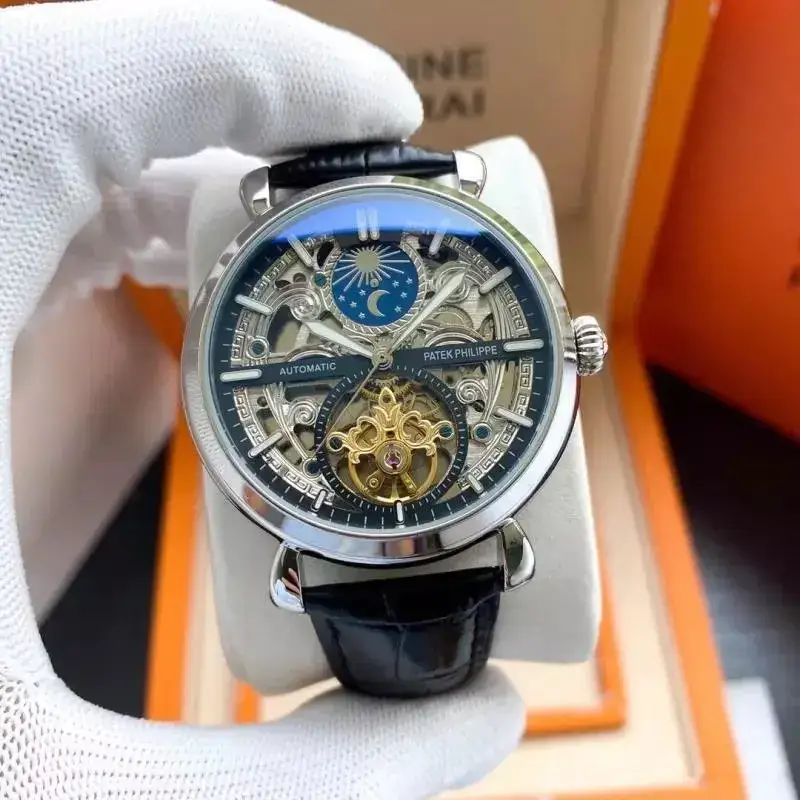 Patek Philippe Celestial Watch — Silver Shell  Black Plate Black Leather colorway — USFans Spreadsheet photo
