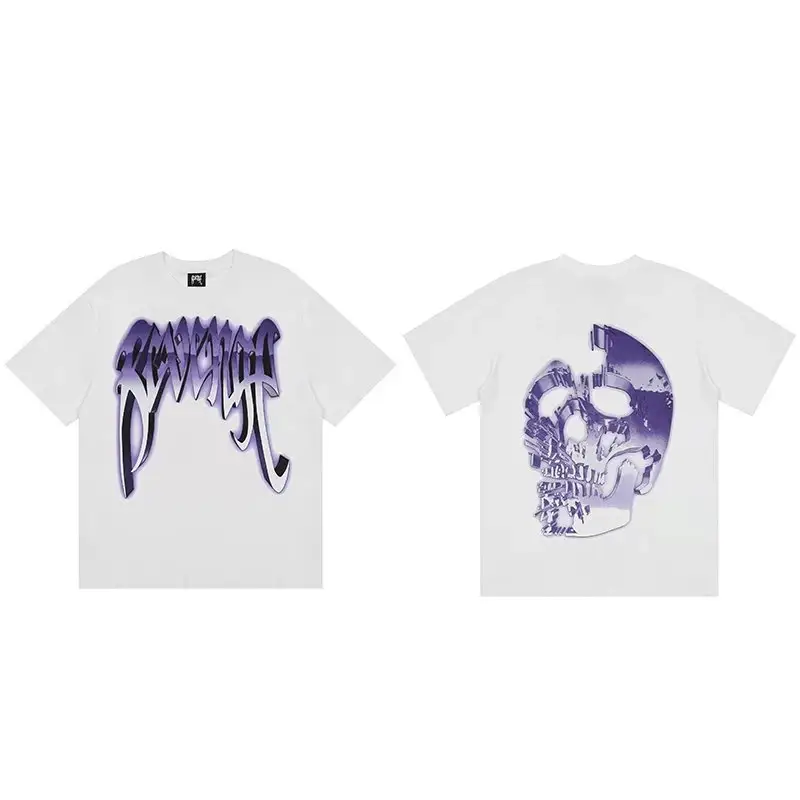 Revenge T-Shirts — Violet White Purple Metal Skull Head colorway — Kakobuy Spreadsheet photo