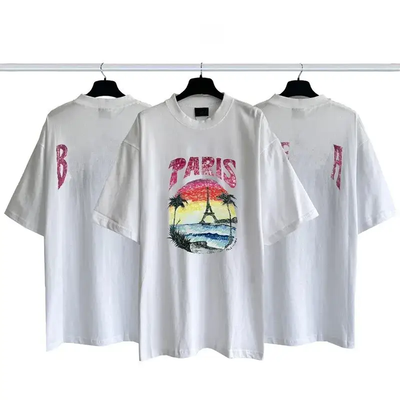 Balenciaga Tees — Coconut Tree Tower Back Bat Logo White colorway — USFans Spreadsheet photo
