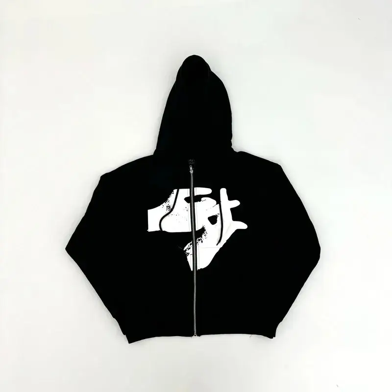 Playboi Carti WLR Merch Zip Up Hoodie — Black colorway — USFans Spreadsheet photo