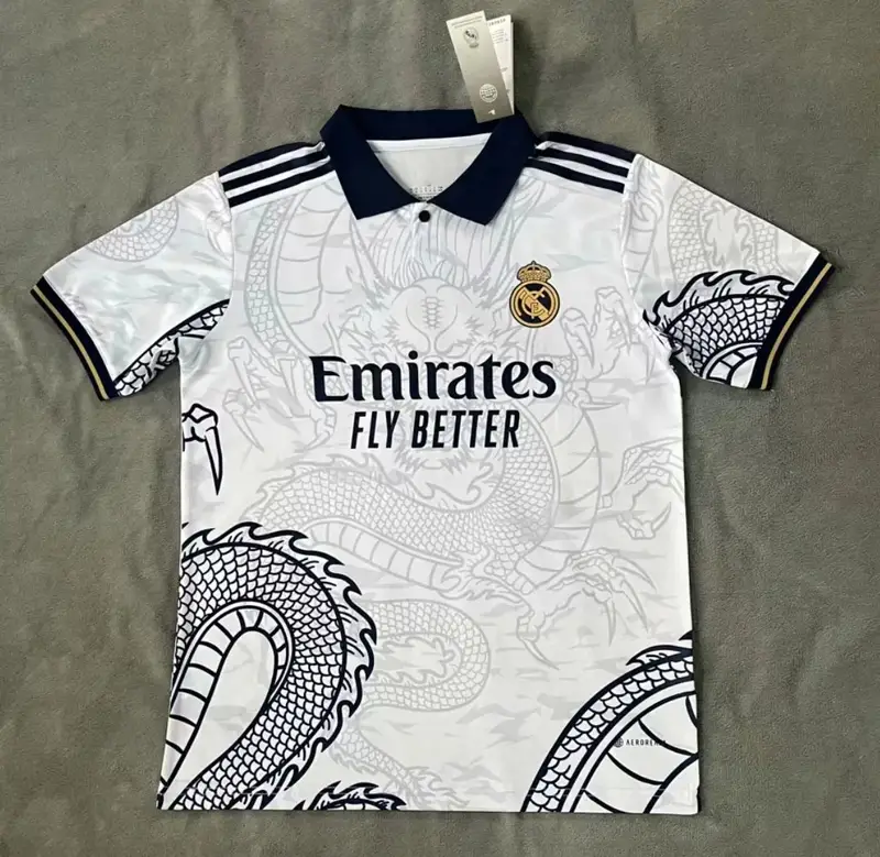 Real Madrid 2024 Player Jersey — 2324 Real Madrid Dragon White colorway — Kakobuy Spreadsheet photo