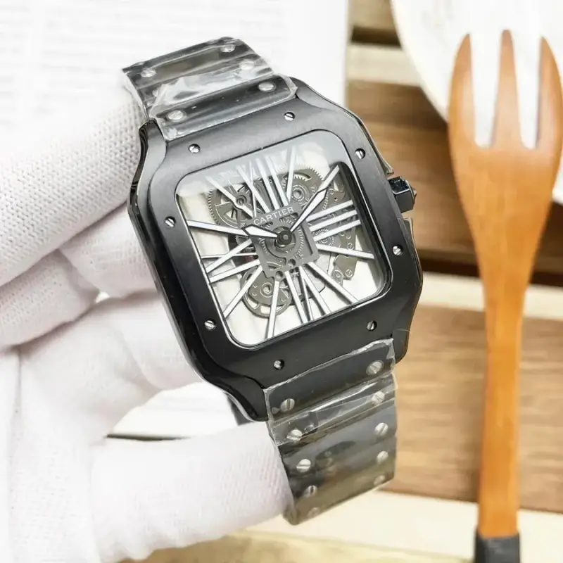 Cartier Santos Skeleton — Black Shell Black Steel Strip colorway — USFans Spreadsheet photo