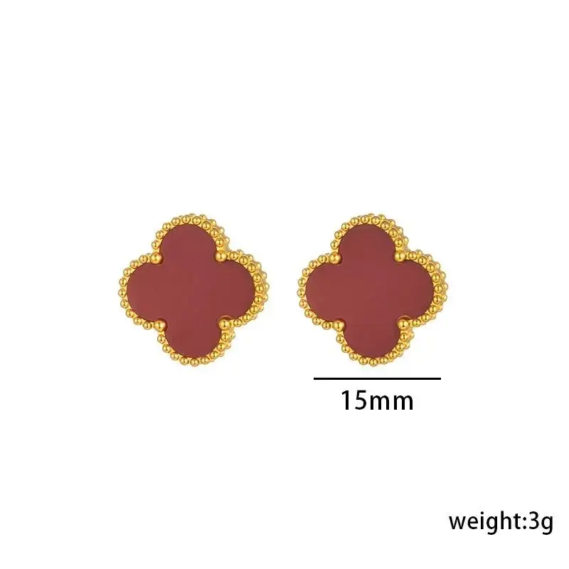 Vancleef Necklace — 6606 red shellfish earrings 1.5CM colorway — USFans Spreadsheet photo
