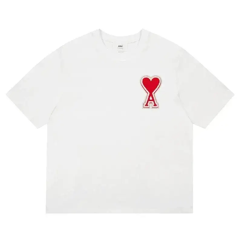 Ami Paris T-Shirts With Big Logo — White Red Heart colorway — USFans Spreadsheet photo