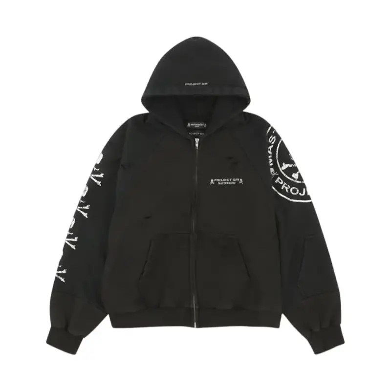 Grailz Project GR Hoodie — Sleeve Print/Black colorway — Kakobuy Spreadsheet photo