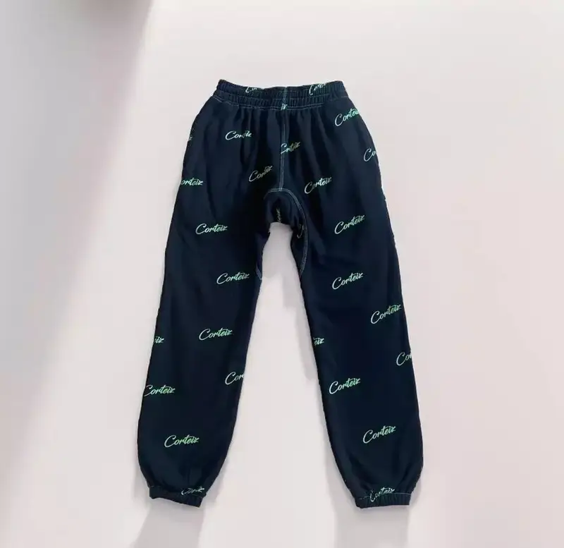 Corteiz Alcatraz Basic Triple Black Pants — Black Green colorway — USFans Spreadsheet photo