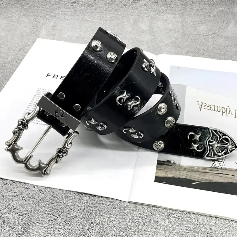 Chrome Hearts belt — [Black] rivet hip hop punk wind belt colorway — USFans Spreadsheet photo