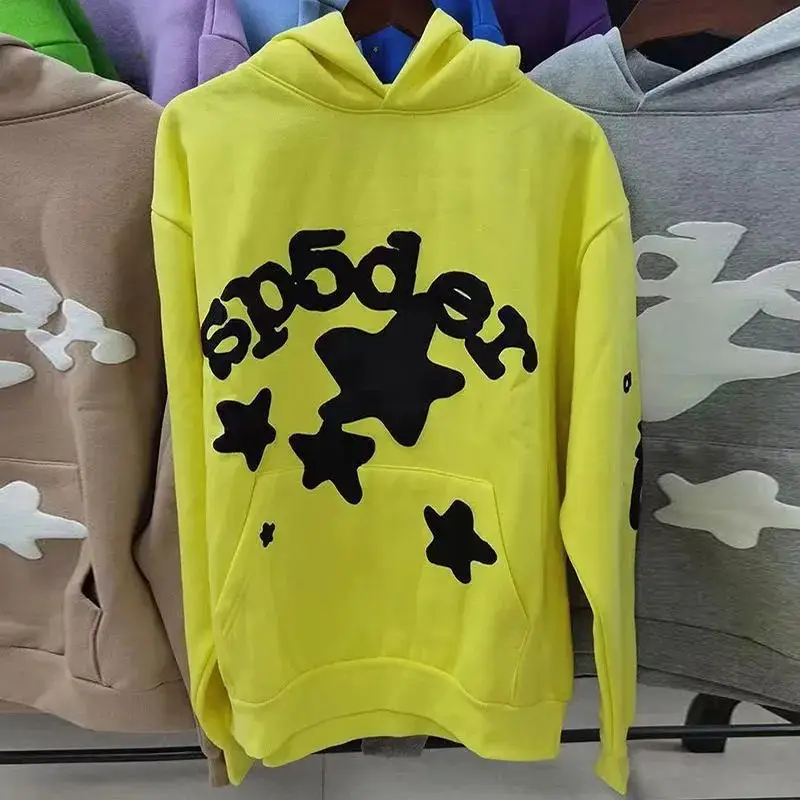 Sp5der Blue Hoodie — yellow colorway — USFans Spreadsheet photo