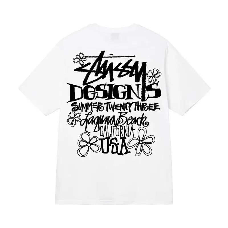 Stussy t-shirt — White [Font Flower]] colorway — USFans Spreadsheet photo