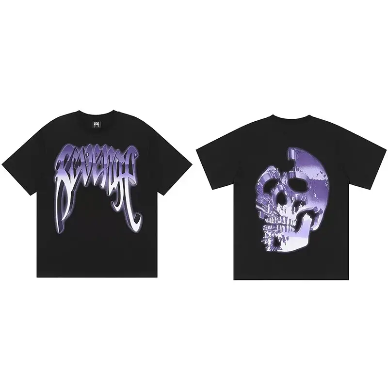 Revenge T-Shirts — Purple Black Purple Metal Skull colorway — Kakobuy Spreadsheet photo
