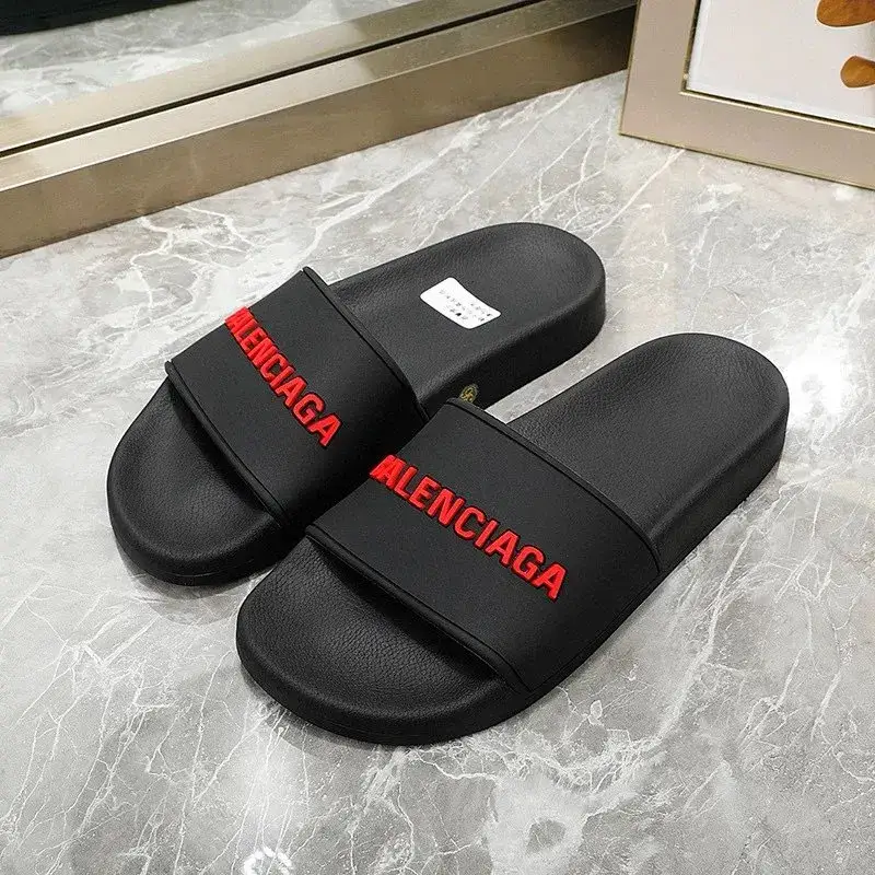 Balenciaga Slides — Black red letter colorway — USFans Spreadsheet photo