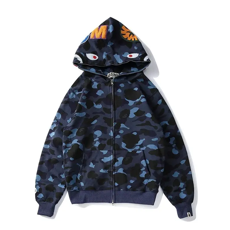 Bape Shark Hoodie (More CW) — 801 blue camouflage colorway — USFans Spreadsheet photo