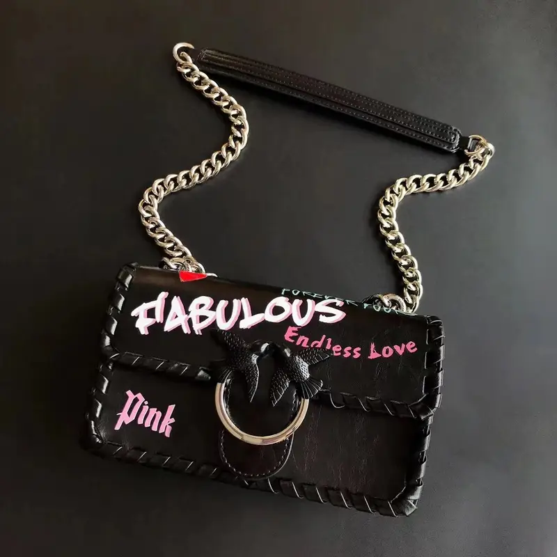 Pinko Bag — Graffiti woven black trumpet colorway — USFans Spreadsheet photo