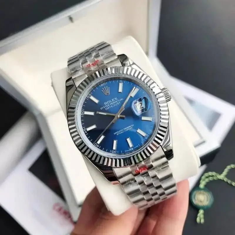 Rolex — Silver Shell Blue Plate Five Bead Strap Mineral Reinforced Mirror Glass colorway — USFans Spreadsheet photo