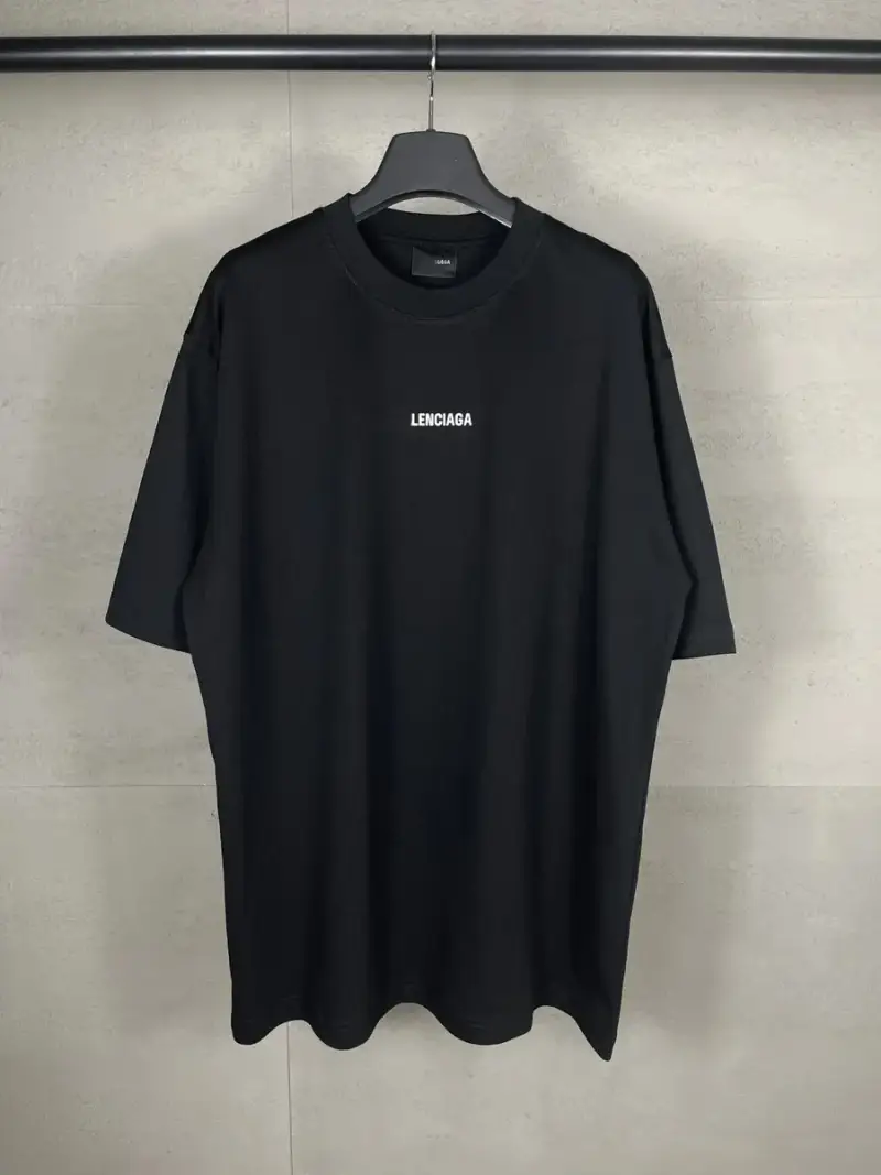 Balenciaga T-Shirt Small Logo Grey — Black [printing]] colorway — USFans Spreadsheet photo