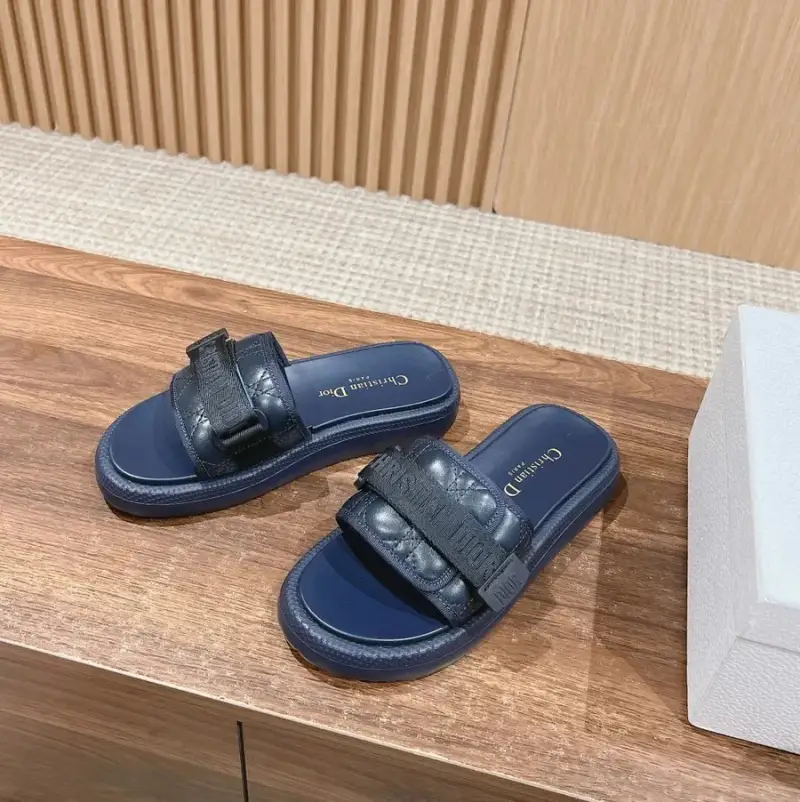 Dior Slides — blue black embroidery colorway — Kakobuy Spreadsheet photo
