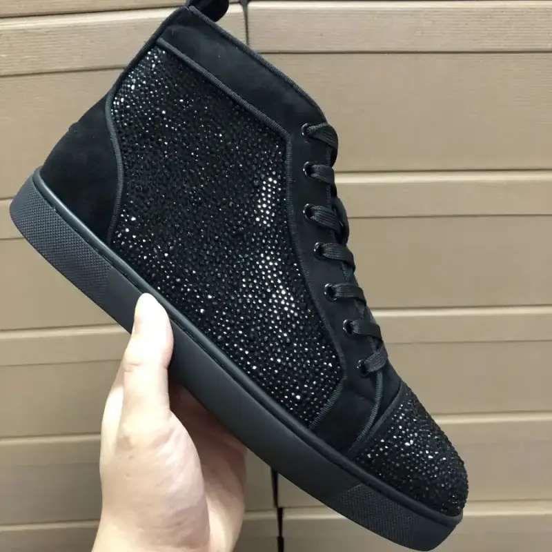 Christian Louboutin High Shoes — Black velvet black diamond colorway — Kakobuy Spreadsheet photo