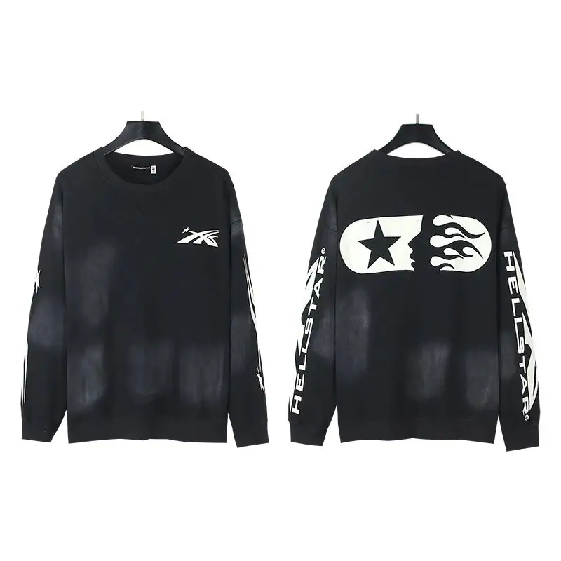 Hellstar Tee Hoodie — D1107 Wash water black colorway — USFans Spreadsheet photo
