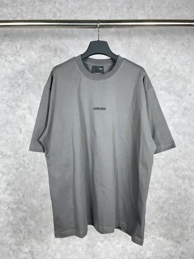 Balenciaga T-Shirt Small Logo Grey — Smoke Gray [Embroidery] colorway — USFans Spreadsheet photo