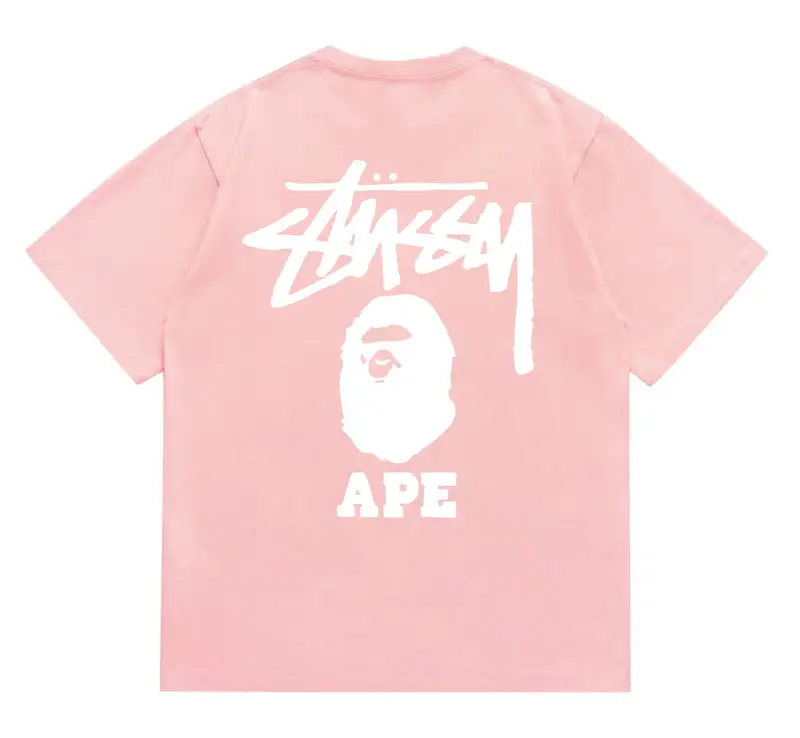 Bape x Stussy Tee — 202 Pink White colorway — USFans Spreadsheet photo
