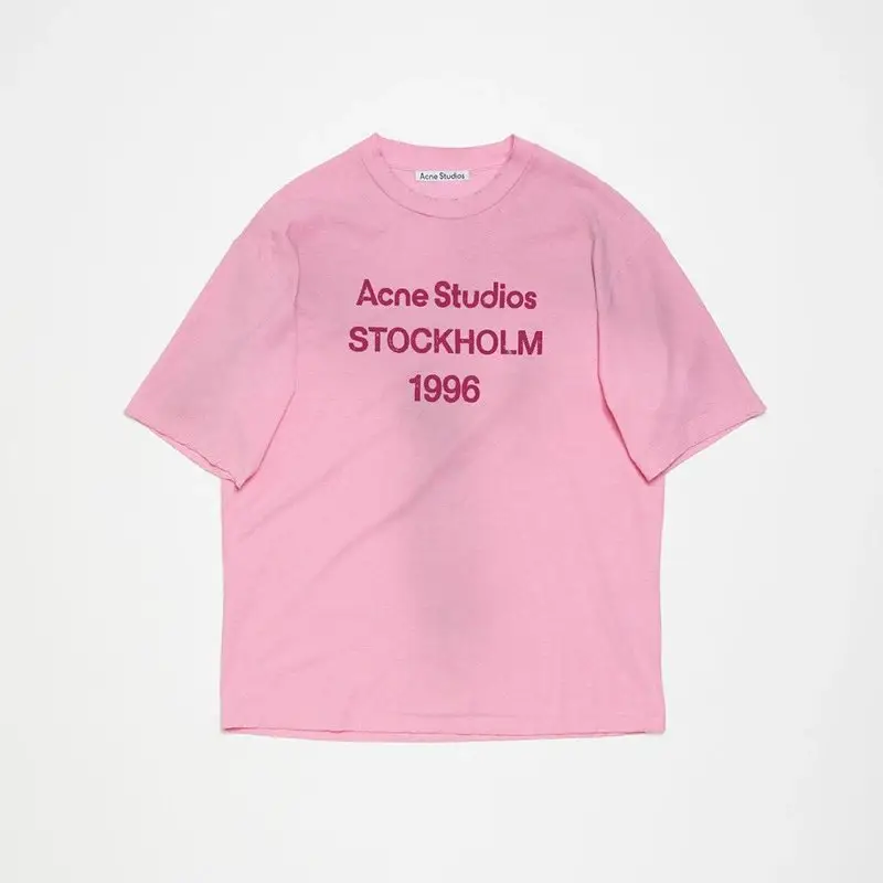 Acne Studios T-Shirt — Pink Scarlet Letter colorway — USFans Spreadsheet photo