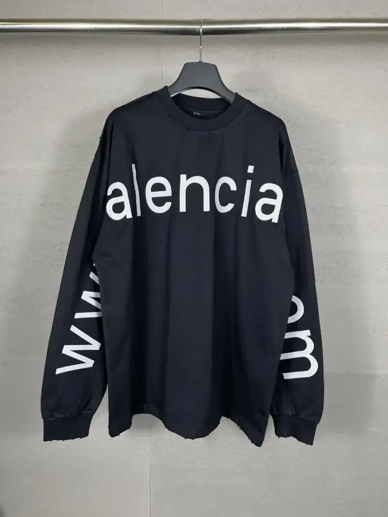 Balenciaga Text Long Sleeve — black colorway — USFans Spreadsheet photo