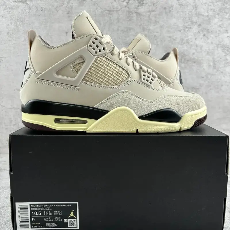 Jordan 4 Manila — Fossil FZ4810-200 colorway — USFans Spreadsheet photo