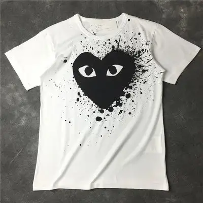 CDG T-Shirts — White Speckled Ink Black Heart colorway — USFans Spreadsheet photo