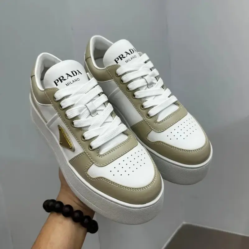 Prada Downtown Bold Leather Sneakers — golden colorway — USFans Spreadsheet photo