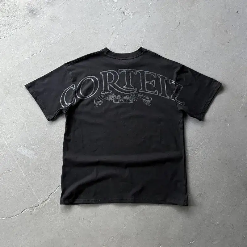 Corteiz Tee — Black print black/high quality 300g colorway — USFans Spreadsheet photo