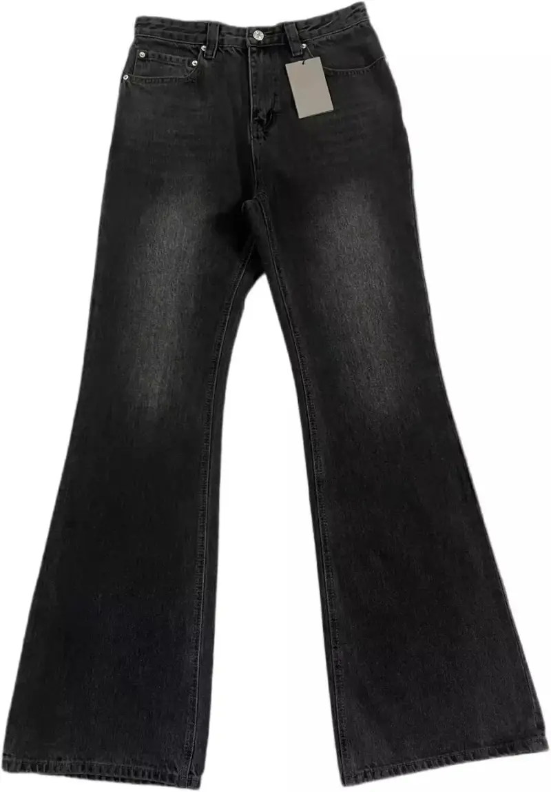 Budget Balenciaga Washed Flared Jeans — 048 black wash colorway — USFans Spreadsheet photo