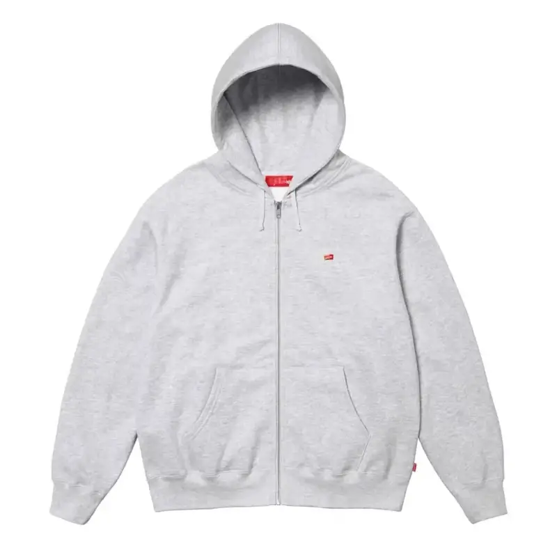 Supreme Zip Hoodie — Small logo light gray zipper colorway — USFans Spreadsheet photo