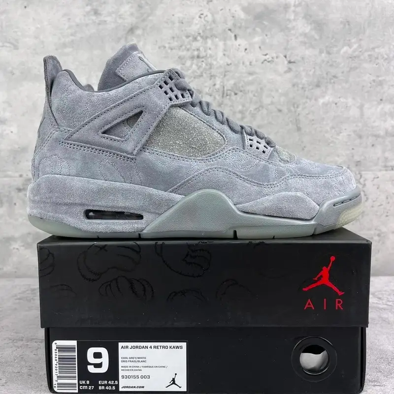 Jordan 4 Manila — 4 Kaws Grey AJ4 930155-003 colorway — USFans Spreadsheet photo