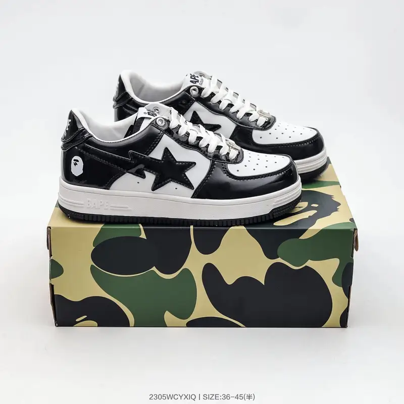 Bapesta Sneakers — black and white colorway — Kakobuy Spreadsheet photo