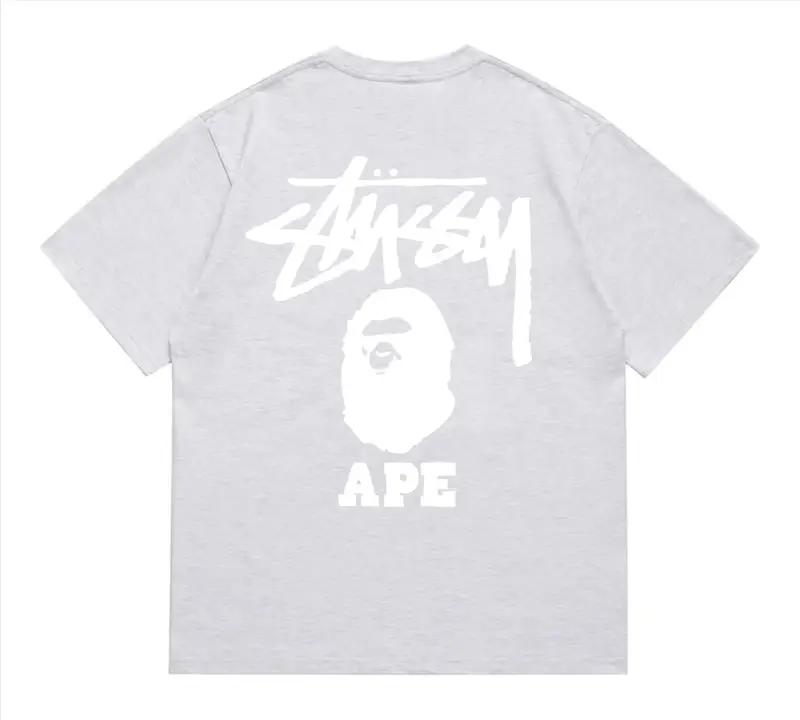 Bape x Stussy Tee — 202 gray colorway — USFans Spreadsheet photo