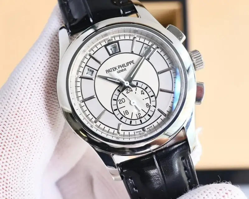 Patek Philippe Geneve Classic Watch With Leather Band — Silver Shell-White Plate Black Belt colorway — USFans Spreadsheet photo