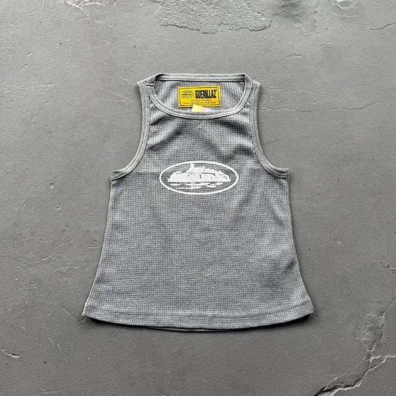 Corteiz Sleeveless Garment T-Shirt — Island print/gray colorway — USFans Spreadsheet photo