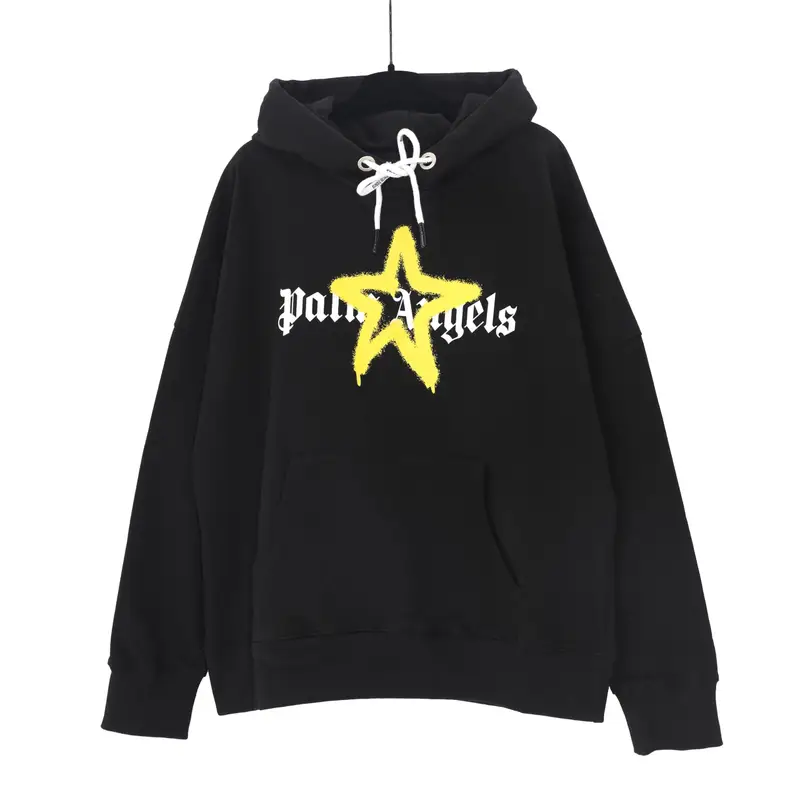 Palm Angels Hoodie — stars black yellow correct version colorway — USFans Spreadsheet photo