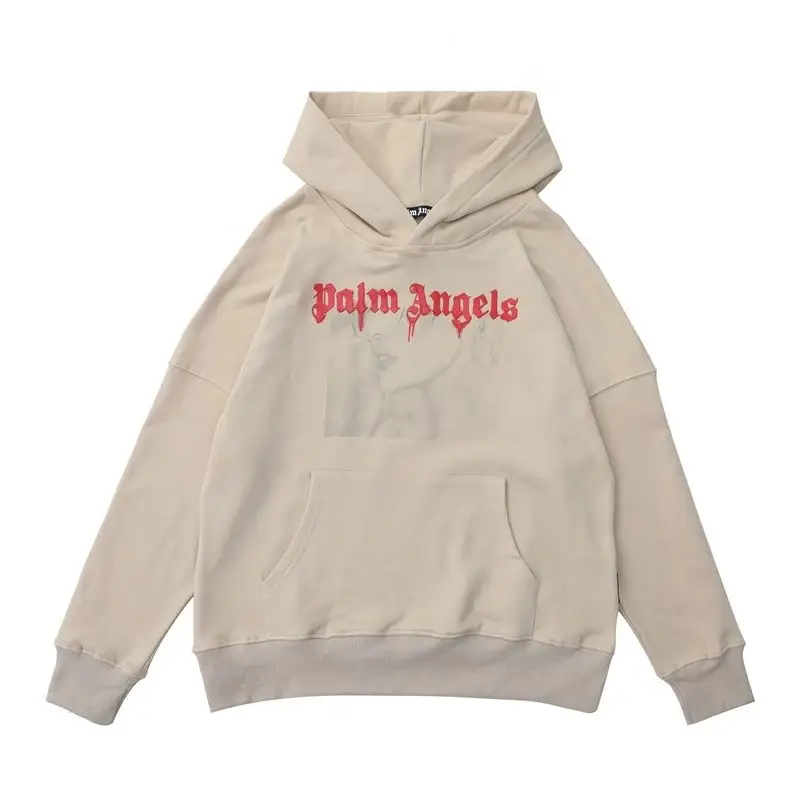 Palm Angels Hoodie — Foaming letter apricot correct version colorway — USFans Spreadsheet photo