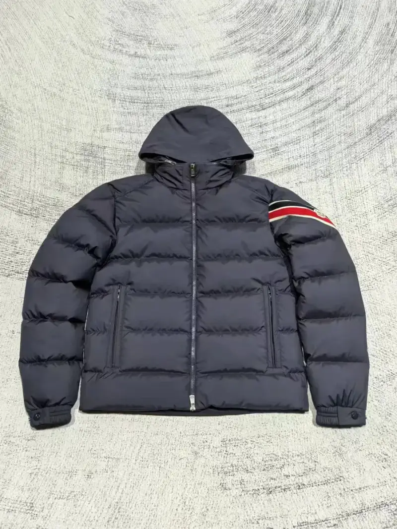Moncler Solayan Hooded Short Down Jacket — navy blue colorway — USFans Spreadsheet photo