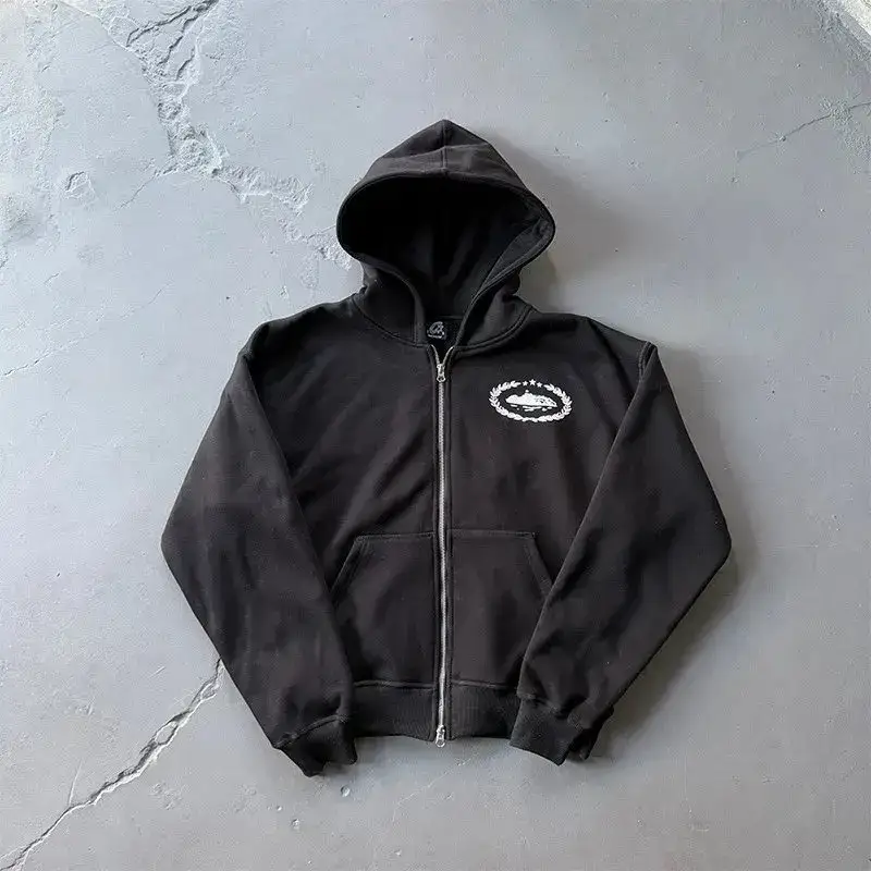 Corteiz Alcatraz Zip-Up Hoodie — Black/Top colorway — USFans Spreadsheet photo