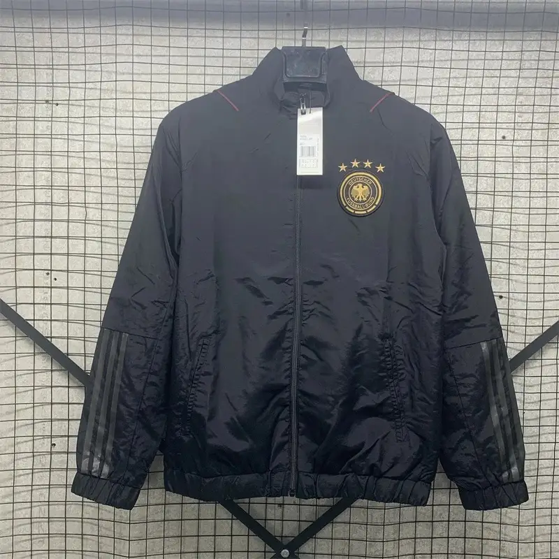 Vintage Jersey Hoodie Zip — German single-sided black embroidered tr colorway — Kakobuy Spreadsheet photo